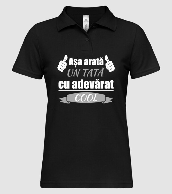 Așa arată un tată cu adevărat cool model negru pe tricou