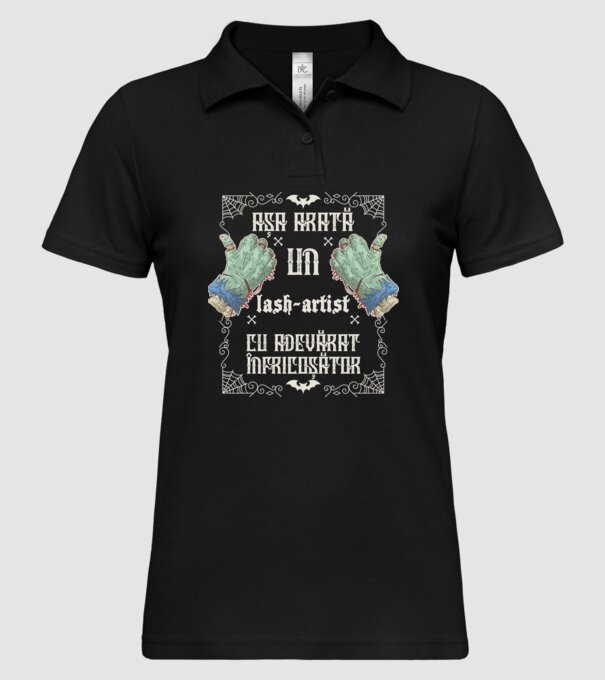 Așa arată un LASH-ARTIST cu adevărat înfricoșător model negru pe tricou
