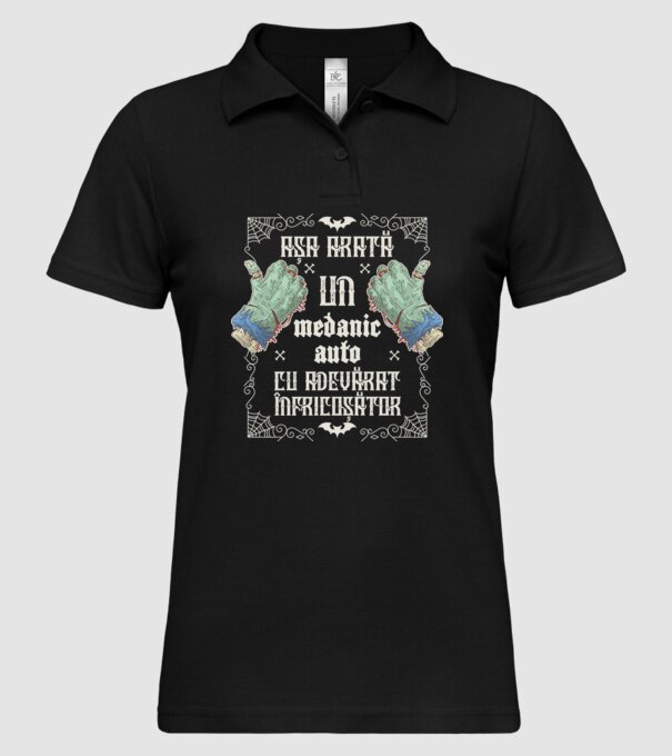 Așa arată un MECANIC AUTO cu adevărat înfricoșător model negru pe tricou
