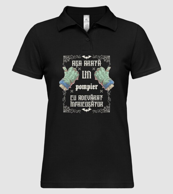 Așa arată un POMPIER cu adevărat înfricoșător model negru pe tricou