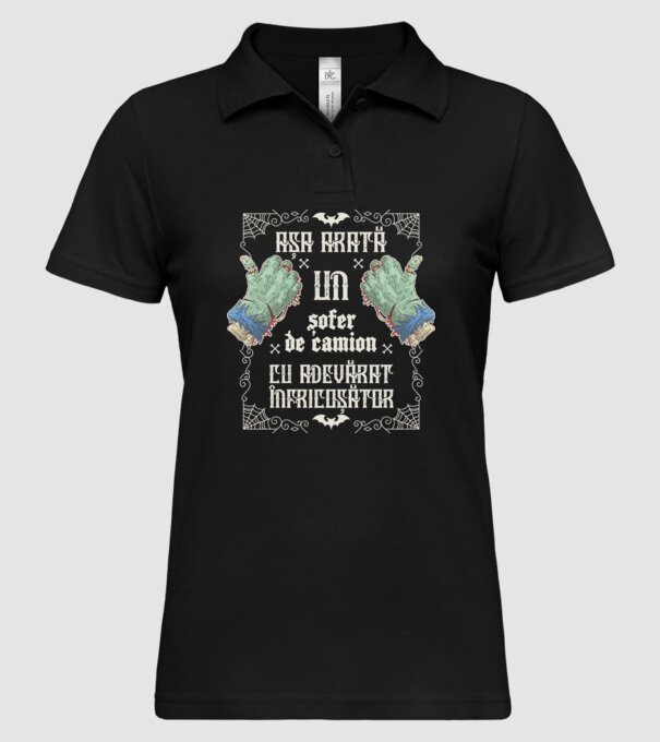 Așa arată un ȘOFER DE CAMION cu adevărat înfricoșător model negru pe tricou
