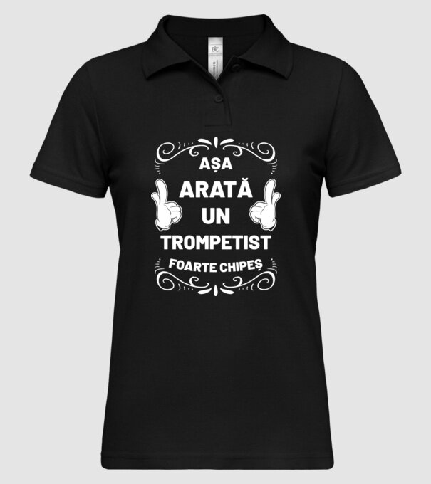 așa arată un trompetist foarte chipeș model negru pe tricou