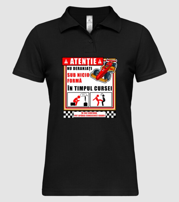 atenție model negru pe tricou