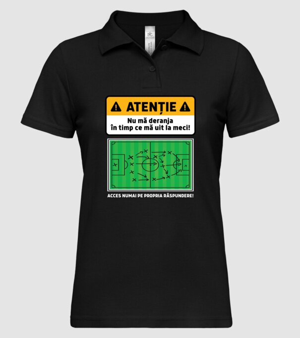 Atenție - Nu mă deranja, în timp ce mă uit la meci model negru pe tricou