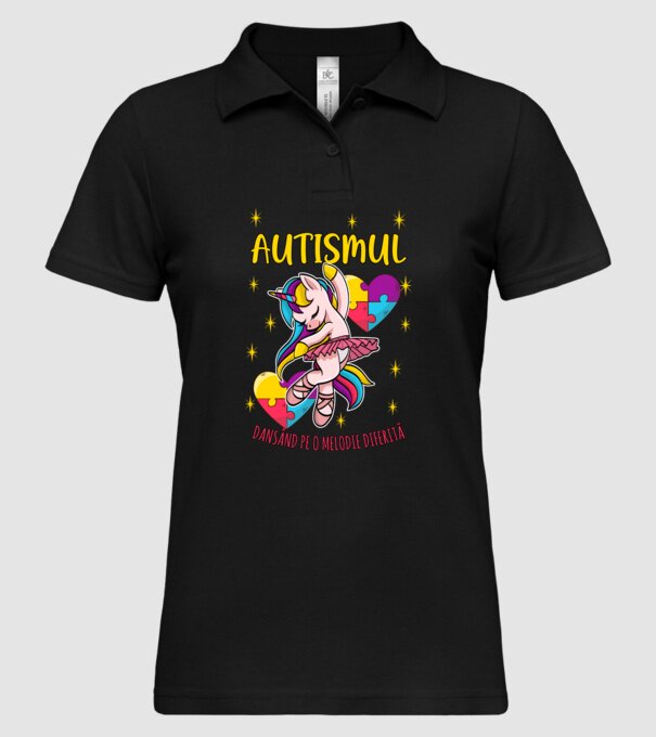Autismul, dansând pe o melodie diferită model negru pe tricou