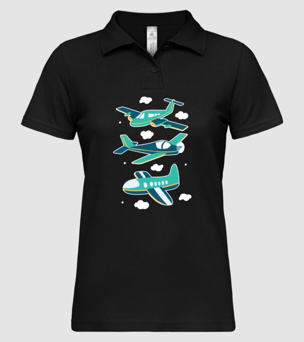 Avioane model negru pe tricou