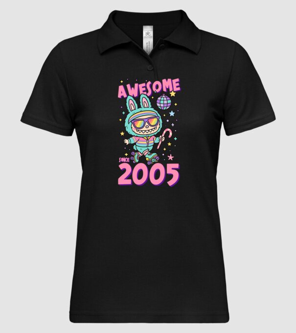 Awesome since 2005 - Labubu model negru pe tricou