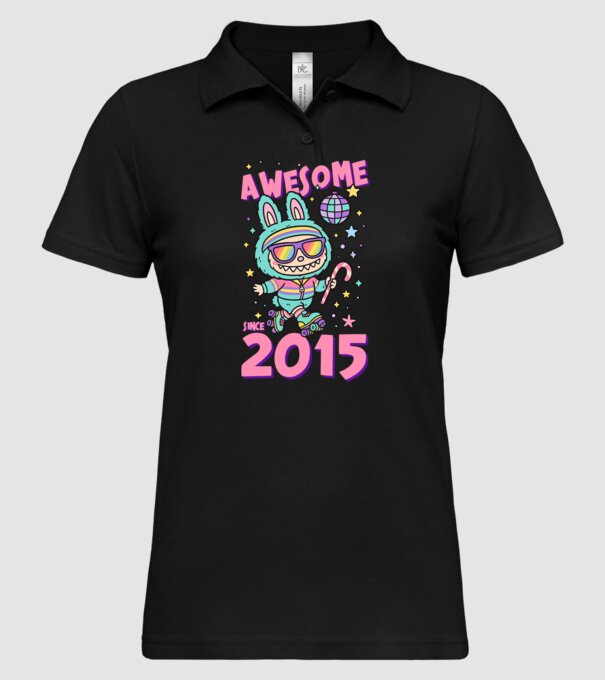 Awesome since 2015 - Labubu model negru pe tricou