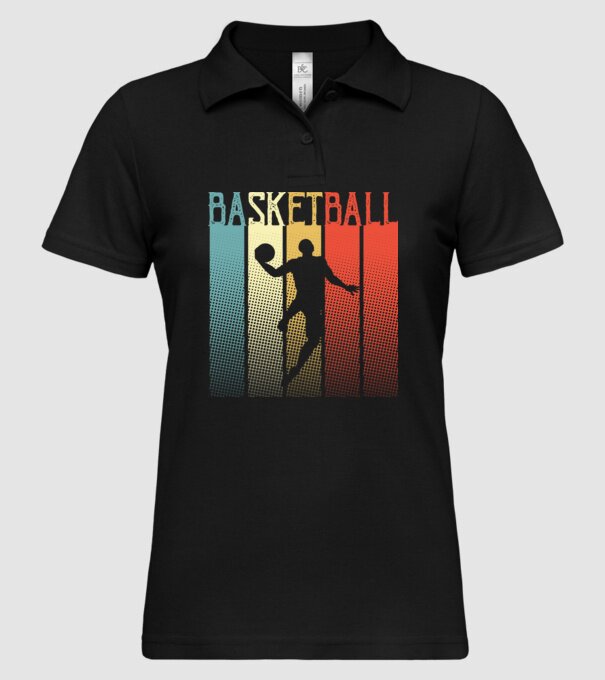 basketball vintage model negru pe tricou