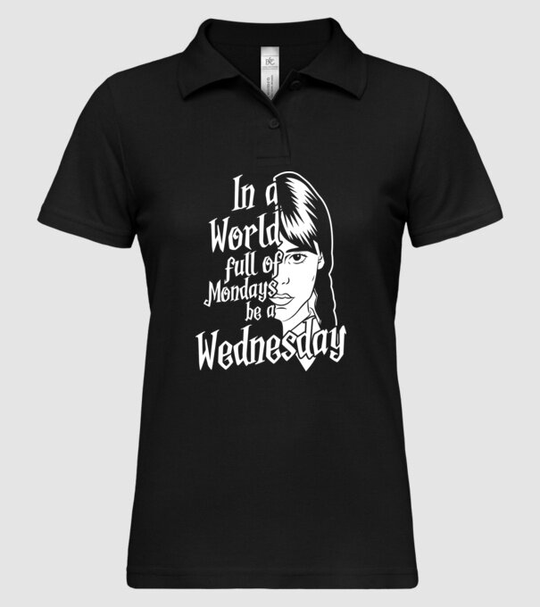 Be a Wednesday model negru pe tricou