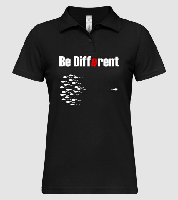 Be Different model negru pe tricou