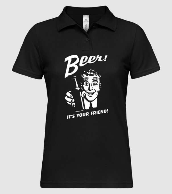 beer is your friend model negru pe tricou
