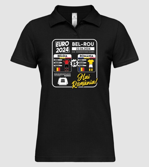 BEL-ROM euro 2024 calendar model negru pe tricou