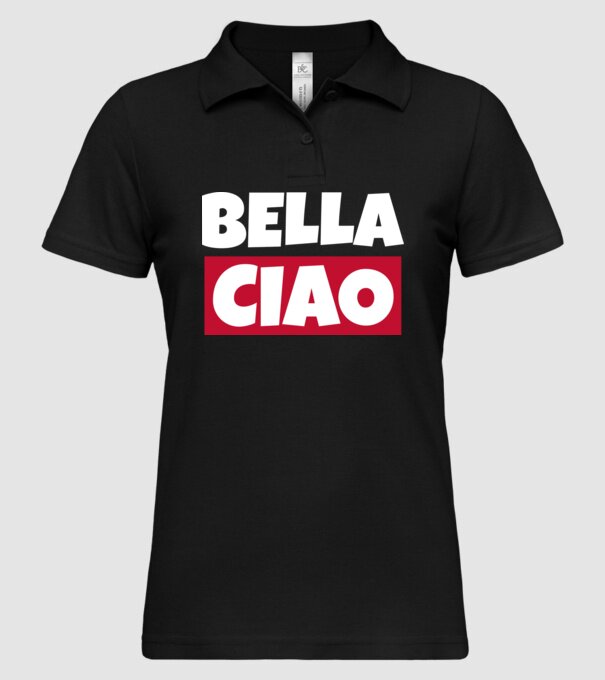 bella ciao logo model negru pe tricou