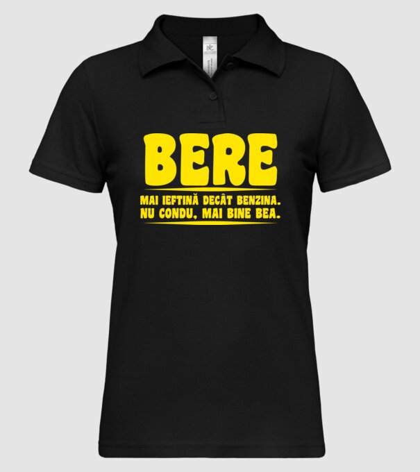 bere: mai ieftină decât benzina. nu condu, mai bine bea. model negru pe tricou