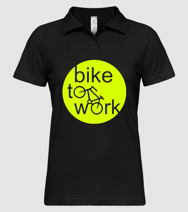 bike to work model negru pe tricou