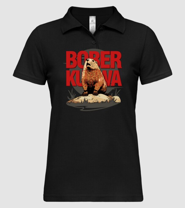 BOBER model negru pe tricou