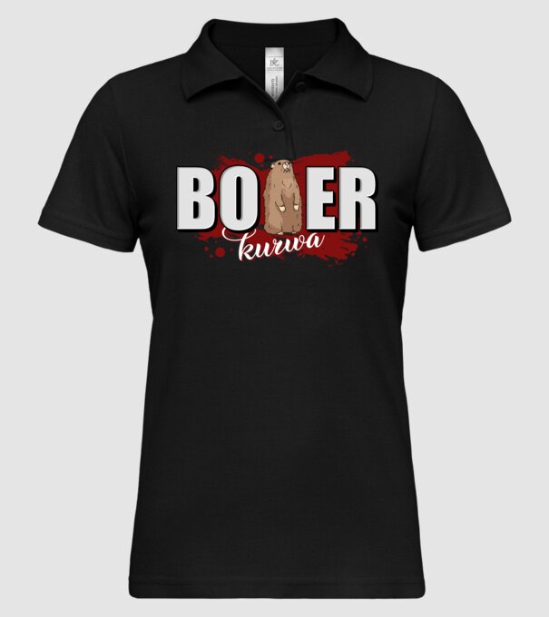 Bober Kurwa model negru pe tricou
