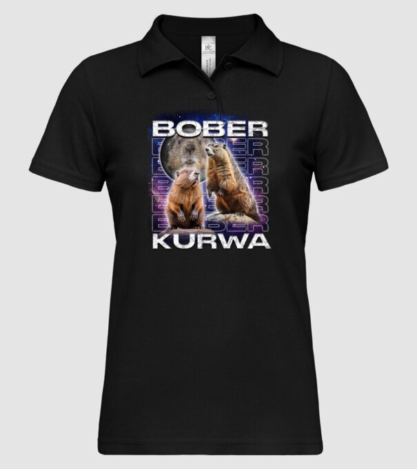 Bóber Kurwa universe model negru pe tricou