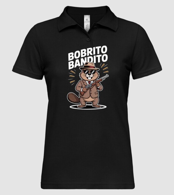 Bobrito Bandito model negru pe tricou
