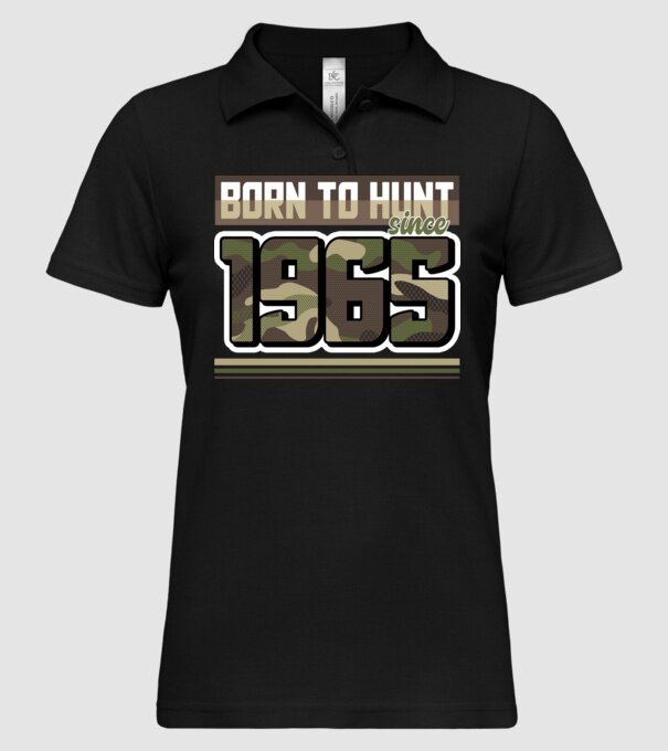 Born to hunt since 1965 model negru pe tricou