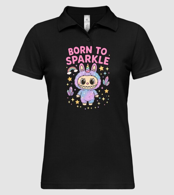 Born to sparkle model negru pe tricou