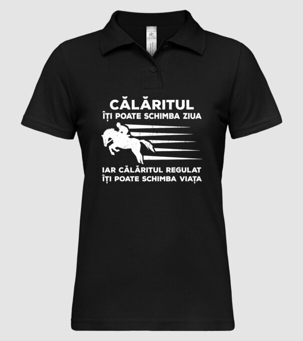 călăritul îți poate schimba ziua, iar călăritul regulat îți poate schimba viața model negru pe tricou