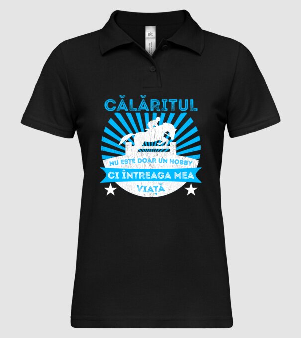 Călăritul nu este doar un hobby, ci întreaga mea viață model negru pe tricou