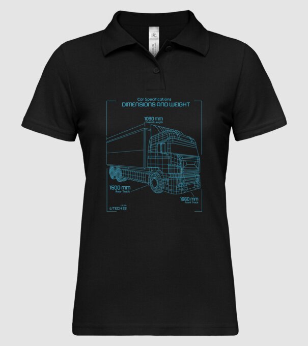 Camioane model negru pe tricou