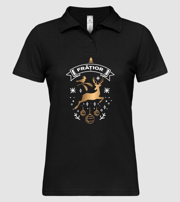 frățior christmas model negru pe tricou