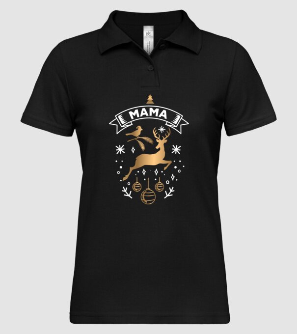 mama christmas model negru pe tricou