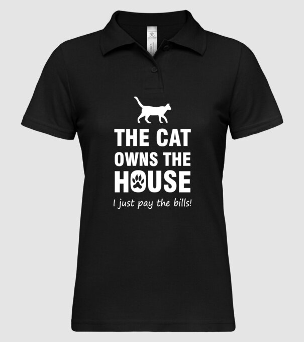 cat own model negru pe tricou