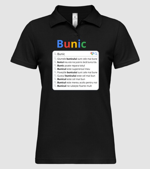 căutare Google Bunic model negru pe tricou
