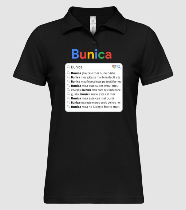 căutare Google Bunica model negru pe tricou