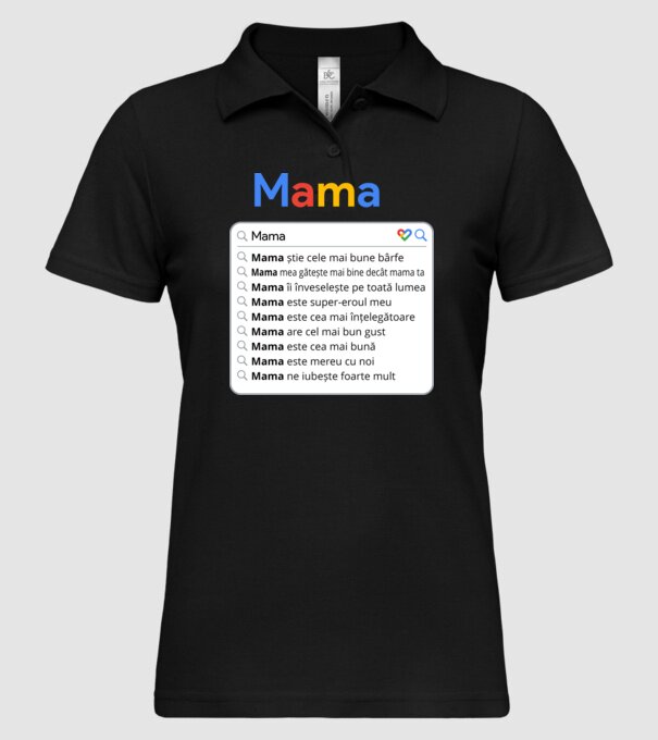 căutare Google Mama model negru pe tricou