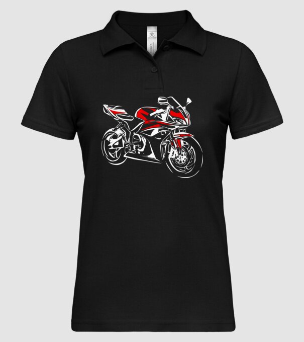 CBR600rr model negru pe tricou