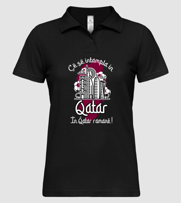 Ce se întâmplă în Katar model negru pe tricou