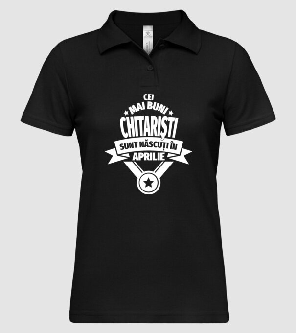 Cei mai buni chitariști sunt născuți în aprilie model negru pe tricou