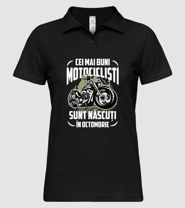 Cei mai buni motocicliști sunt născuți în Octombrie model negru pe tricou