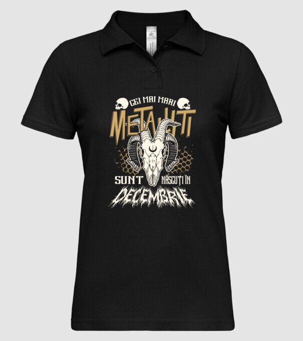 Cei mai mari metaliști sunt născuți în decembrie. model negru pe tricou