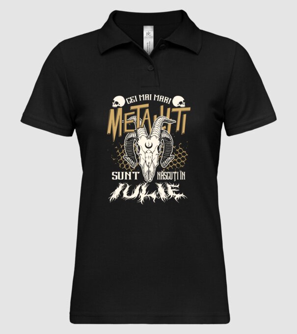 Cei mai mari metaliști sunt născuți în iulie. model negru pe tricou