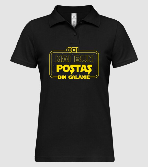Cel mai bun poștaș din galaxie model negru pe tricou