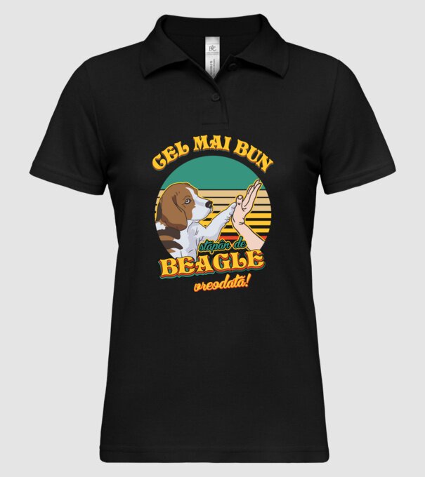 Cel mai bun stăpân de beagle vreodată! model negru pe tricou