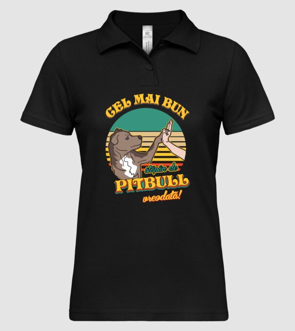 Cel mai bun stăpân de pitbull vreodată! model negru pe tricou