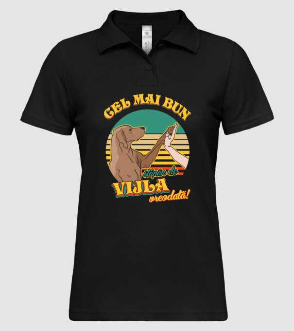 Cel mai bun stăpân de vijla vreodată! model negru pe tricou