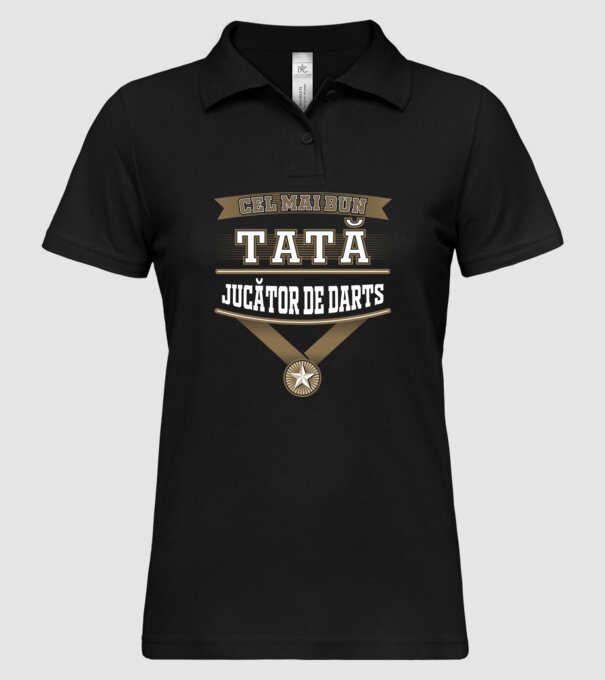 Cel mai bun tată jucător de darts model negru pe tricou