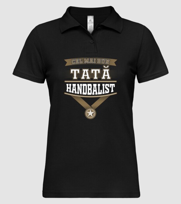 Cel mai bun tată handbalist model negru pe tricou
