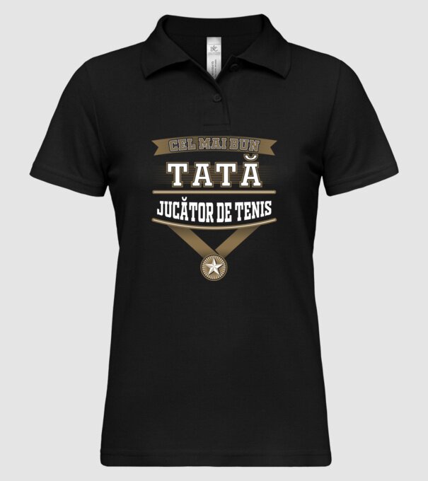Cel mai bun tată jucător de tenis model negru pe tricou