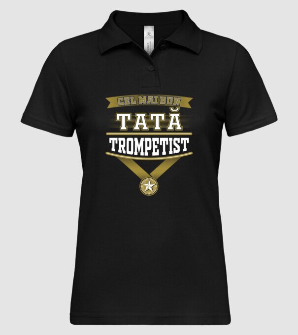 Cel mai bun tată trompetist model negru pe tricou