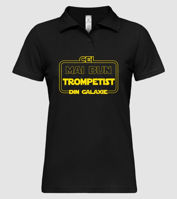 Cel mai bun trompetist din galaxie model negru pe tricou